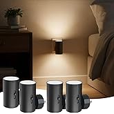 TSEXES 4 Pack LED Night Light Plug in, Dusk to Dawn Sensor,5-300LM Adjustable Brightness, Soft White 3000K,Dimmable Night Lights for Kitchen,Hallway Bedroom,Stairs