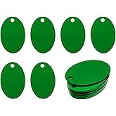 Rebower Aluminum Blank Tags Engraving Metal Stamping Blanks,[for Number Tag, Dog Tag,Pendant Decoration] - 1.5 x 1 Inch/Green / 25 Pcs