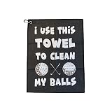 SHANKITGOLF Golf Towel for Golf Bag Microfiber with Clip, Funny Cleaning Cloth for Balls & Clubs, Premium Accessories, Gift for Men, Golfers, Dad