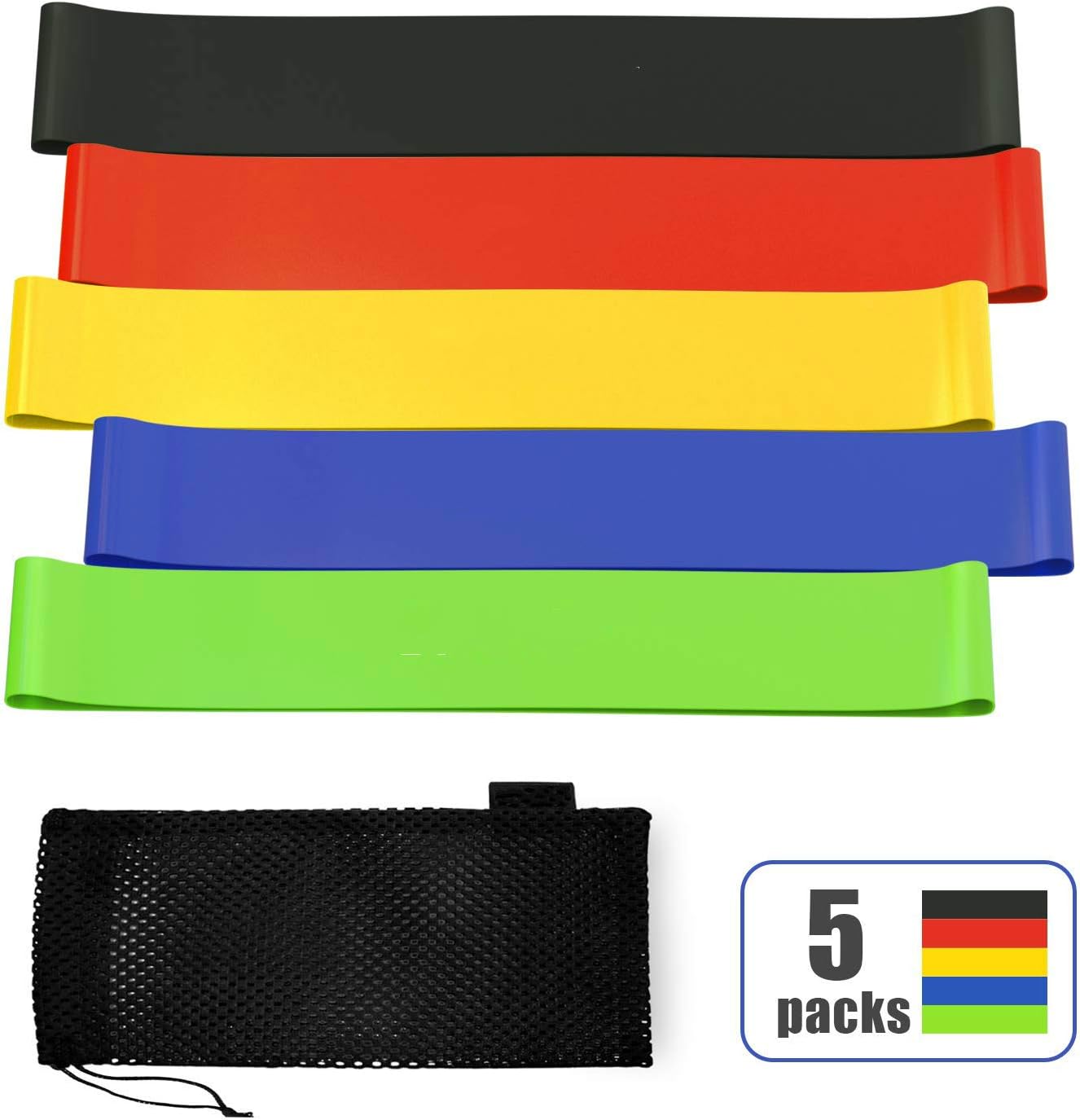 Resistance Loop Bands, Resistance Exercise Bands for Home Fitness, Crossfit, Stretching, Strength Training, Physical Therapy, Natural Latex Workout Bands, Pilates Flexbands