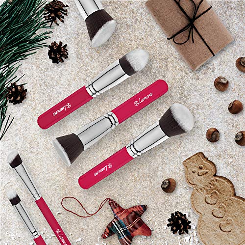 Kabuki Makeup Brush Set - Foundation Powder Blush Concealer Contour Brushes - Perfect For Liquid, Cream or Mineral Products - 10 Pc Collection With Premium Synthetic Bristles For Eye and Face Cosmetic - Thumbnail 5