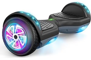 UNI-SUN 6.5" Hoverboard for Kids, Self Balancing Hoverboard with LED Lights for Adults, Kids Hover Board (Black Gray No Bluetooth)