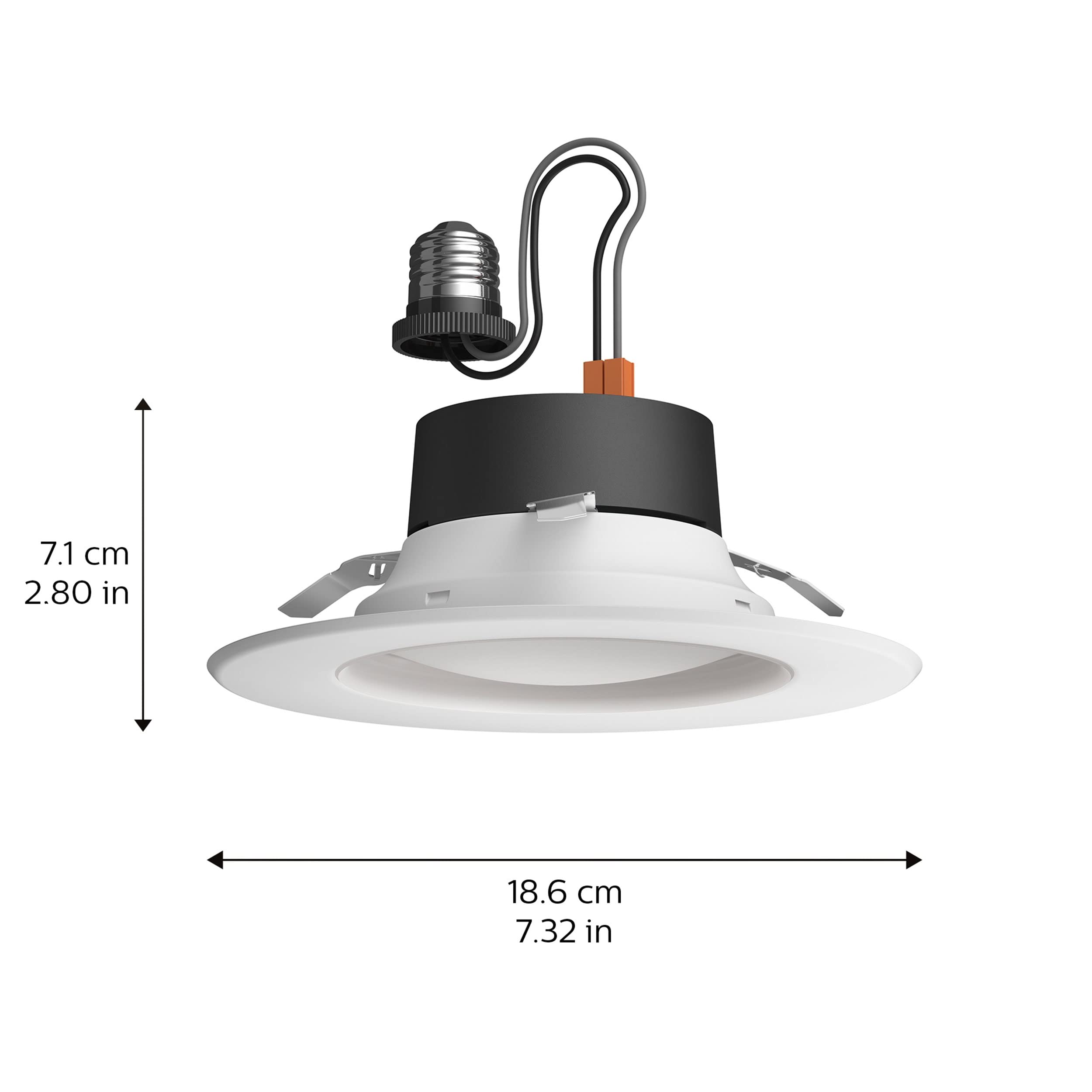 Philips Hue Starter Kit: Bridge Pro & 4 Retrofit Recessed Downlights 5/6-inch, White & Color Ambiance, Dimmable, Smart Light Hub,Works with Voice