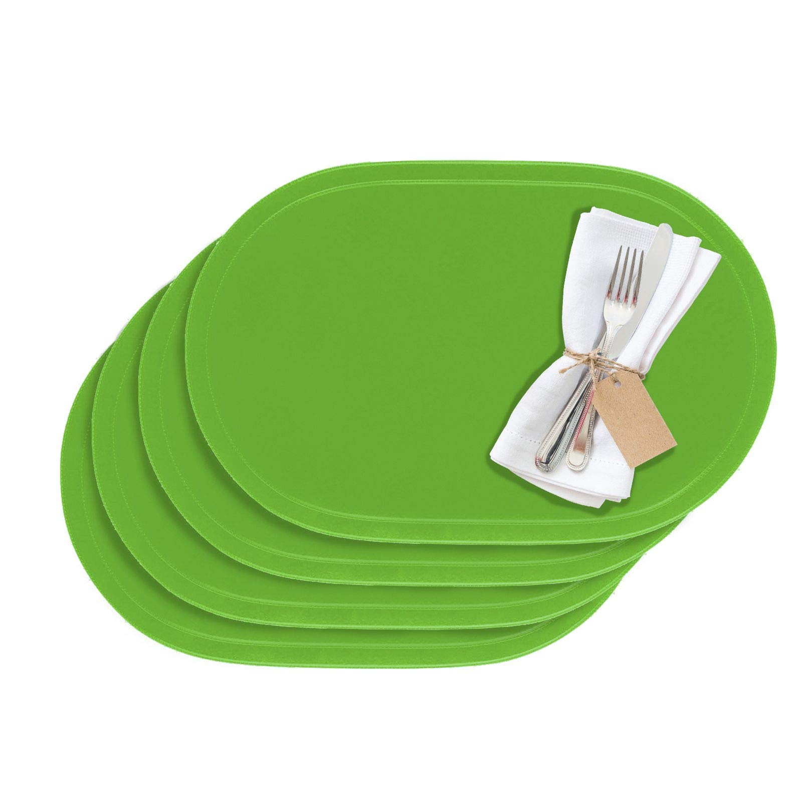 Westmark Placemats, 4 pieces, 45.5 x 29 cm, Vinyl, Green, Saleen Edition: Fun