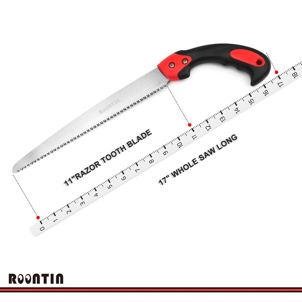 Scie de taille, Scie à main à lame incurvée de 11 po avec ergonomie antidérapante et santé professionnelle pour l\'élagage des arbres, le camping, la chasse, la boîte à outils et plus encore