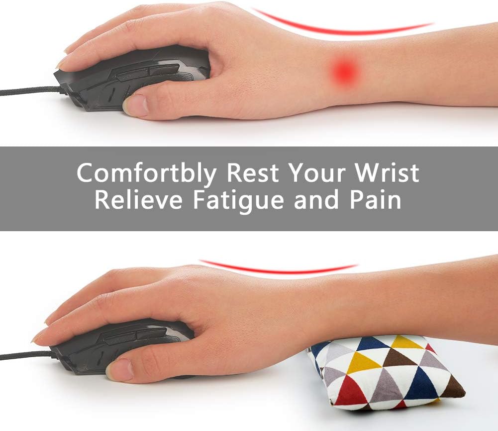 Mouse Wrist Rest Support Pad - Ergonomic Mouse Pad with Wrist Support for Computer, Laptop, Office Work, PC Gaming, Massage Ergobeads (Triangle) : Office Products