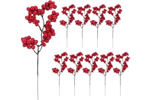 Abaodam 10PCS Artificial Berries Plastic Filler red Berry Branches for Outdoor Christmas Small Berry Decor