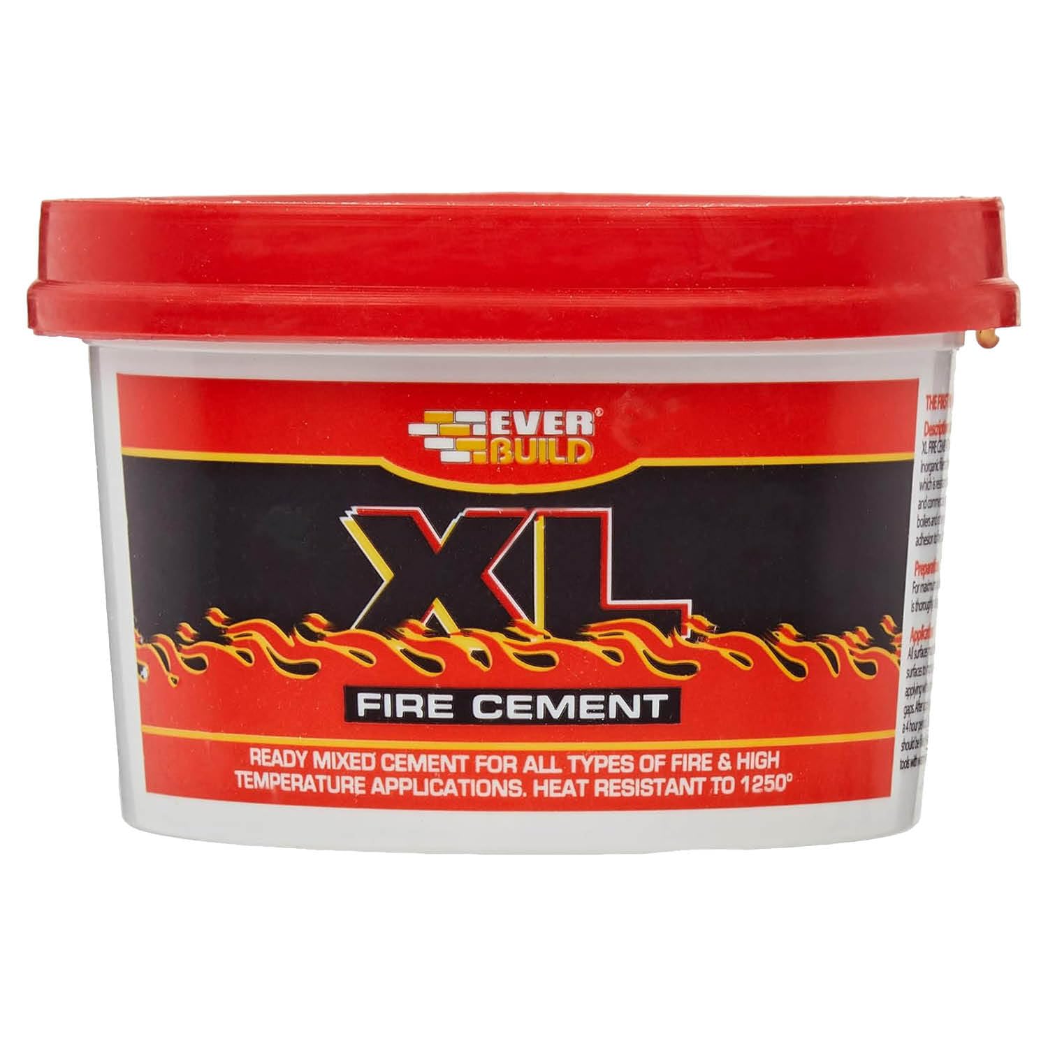 Everbuild XL Fire Cement – Ready Mixed – Resistant to Temperatures Up to 1250˚C – Buff – 500g