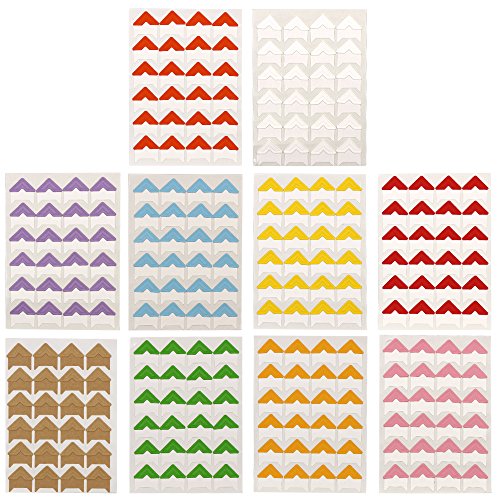 Md trade 10 Sheets Multi-Colored Photo Mounting Corners Sticker Self Adhesive Cardstock for DIY Scrapbooking, Picture Album, Personal Journal, Dairy(Total Pack of 240 Pcs) - Thumbnail 5