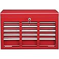 Winado 24" Portable Tool Box, 5 Drawers & Top Storage Tray Tool Box with Drawers, Lockable Metal Tool Chest Cabinet for Garage, Warehouse, Repair Shop & Home, Red