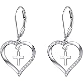 Valentines Day Gifts S925 Sterling Silver Heart Dangle Drop Stud Earrings for Women Mom Sister Friend Jewelry