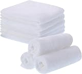 Lanjue 8 Pack Bamboo Flannel Face Cloths 10x10 inch Soft Reusable Washcloths