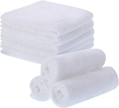 Lanjue 8 Pack Bamboo Flannel Face Cloths 10x10 inch Soft Reusable Washcloths