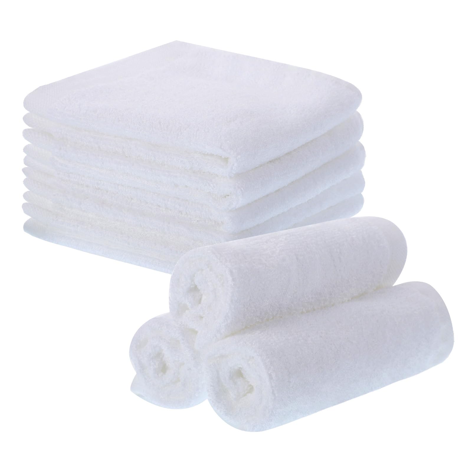 Lanjue 8 Pack Flannel Face Cloth for Women Kids, 10 x 10 Inch Face Cloth Face Towels Reusable Facial Cleansing Cloths Baby Wash Cloth for Spa Sport Beauty Routine