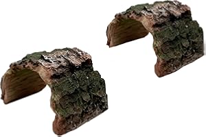 TFWADMX 2 Pack Betta Log Resin Hollow Tree Trunk Ornament, Aquarium Hideout Reptile Cave Ornament Terrarium Tank Decoration for Fish Shrimp or Small Reptile Turtle Tarantula Spider Hermit Crab
