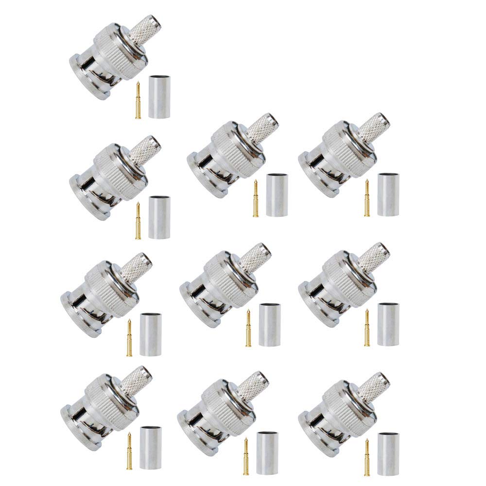 Kagni 10 x BNC Crimp Connectors for RG58 Coax cable
