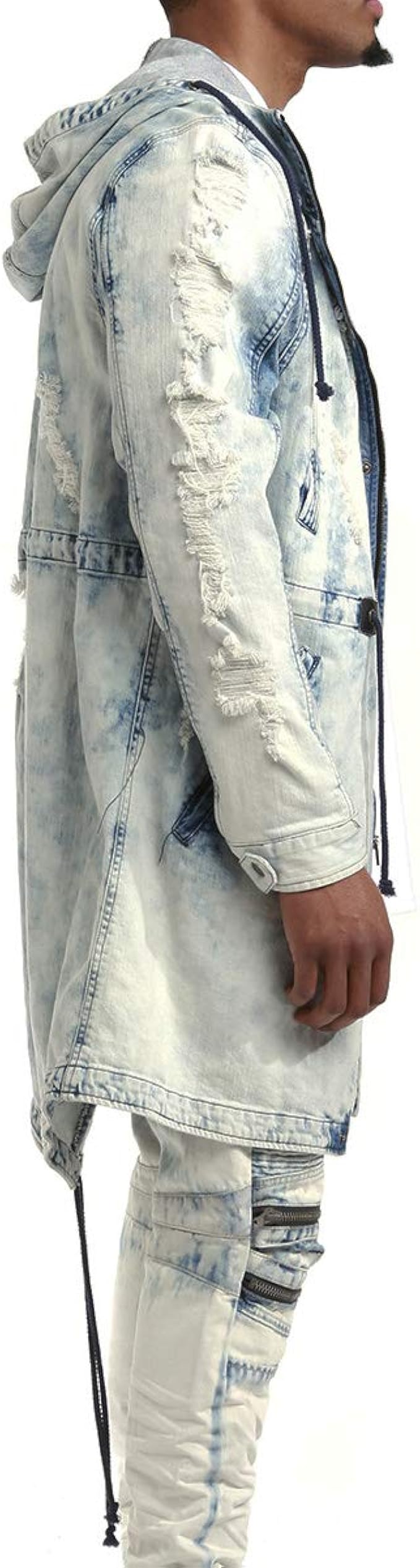 denim fishtail parka