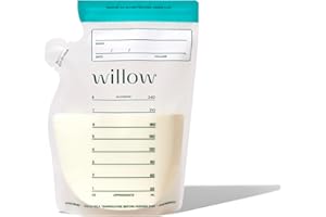 Willow - 8oz Breast Milk Storage Bags - 100ct - Double Zip Seal for Durability - Freezer & Fridge Breastmilk Storage - Easy Pour Spout for Bottle Transfer - BPA Free - Breastfeeding Essentials