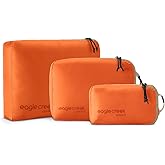 Eagle Creek Pack-It Isolate Cube Set - Packing Cubes for Stackable Storage - Convenient Top Handle - Easy Grab Zipper Pull - Mandarin - XS/S/M - 3