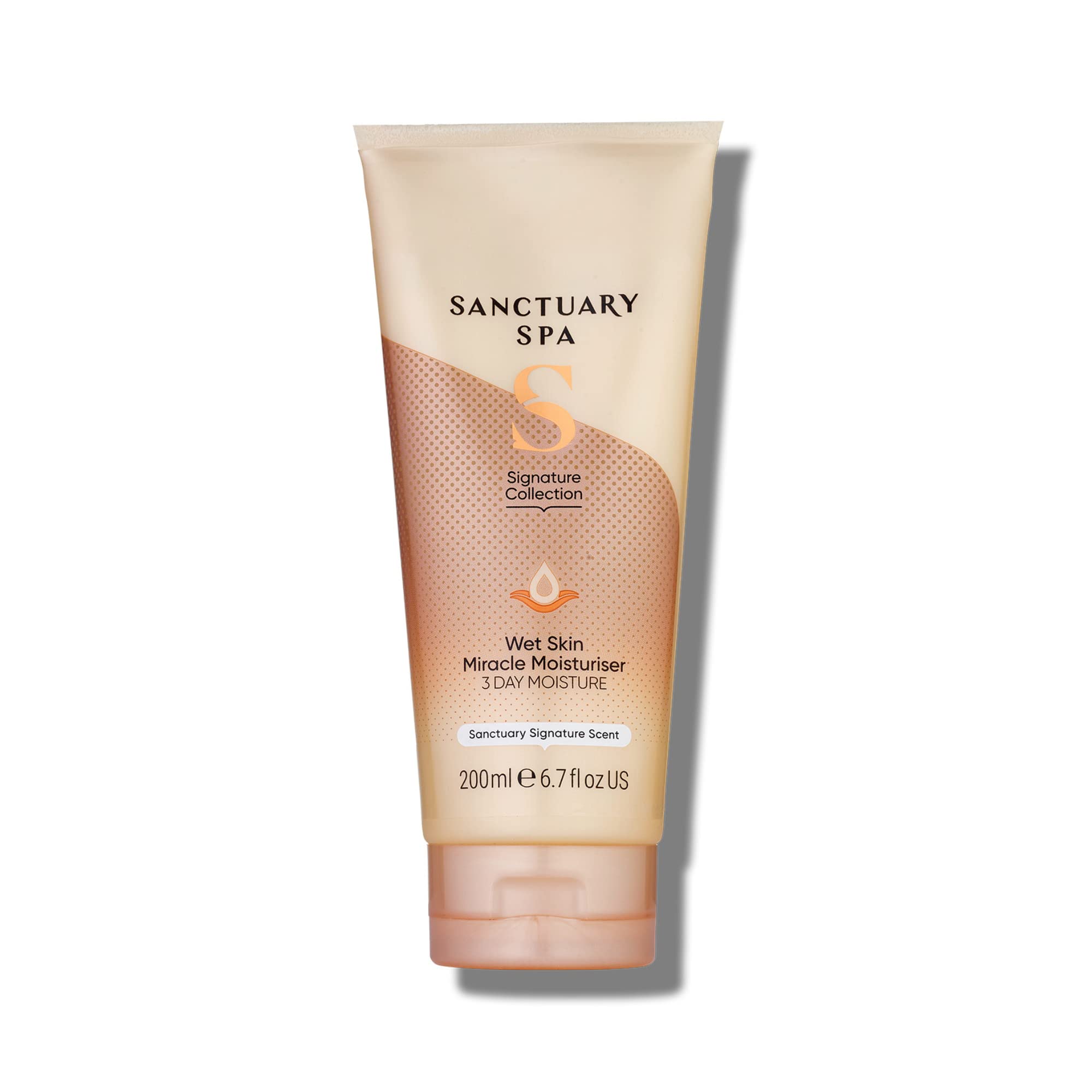Sanctuary Spa Wet Skin Miracle Moisturiser, No Mineral Oil, Cruelty Free and Vegan In Shower Moisturiser, Orange, 200 ml