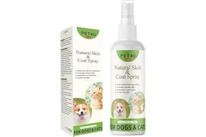 PET4U All-Natural Skin & Coat Spray for Cats and Dogs - Soothes Irritation, Promotes Healthy Skin, Reduces Shedding, and Enhances Shine - Gentle and Easy to Use Dog Moisturizer for Dry Itchy Skin
