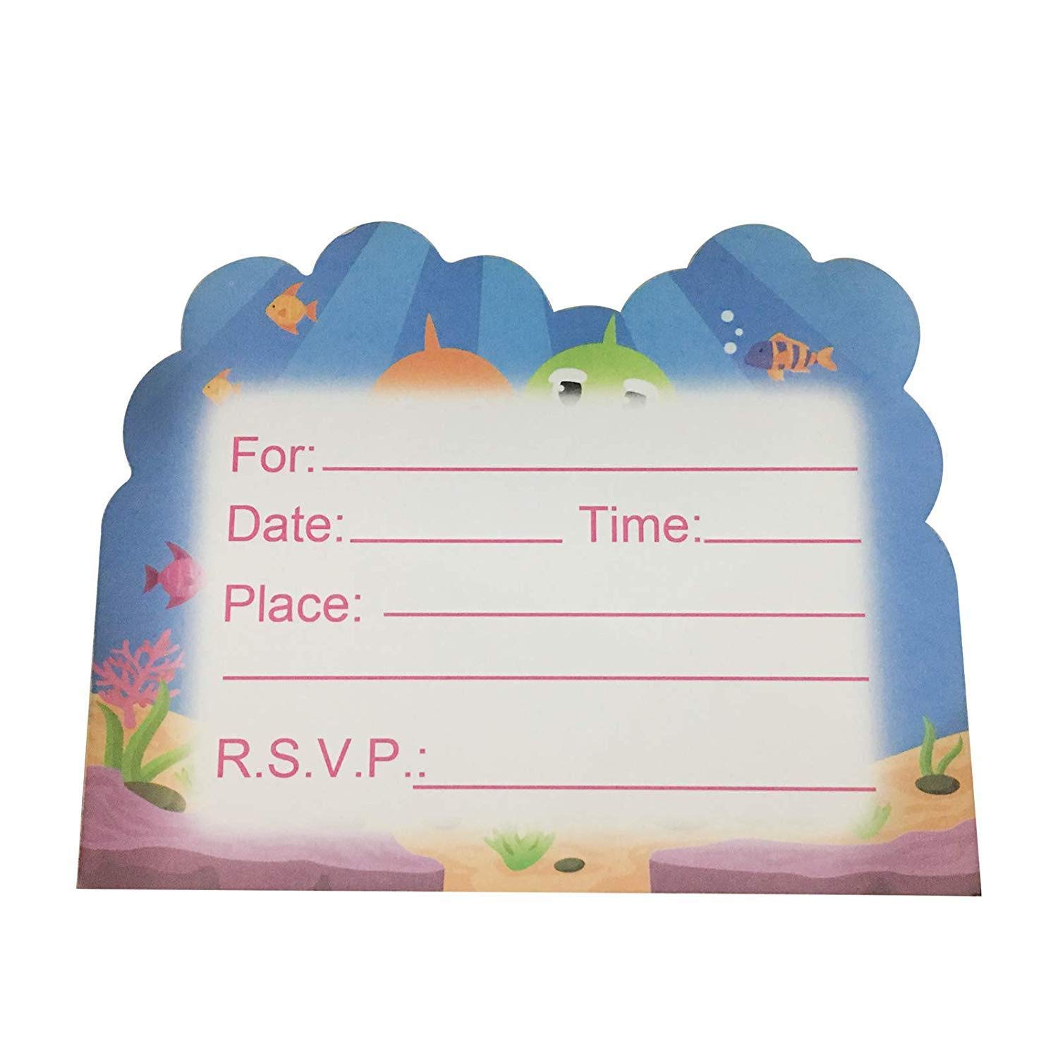 Hapyshop Lot De 10 Cartes Dinvitation Pour Anniversaire De Bebe Requin Invitations Jeux Et Jouets Mystik Com Au