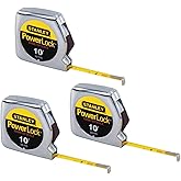 Stanley Hand Tools 33-115 10' x 1/4 PowerLock Pocket Tape Rule (3 Pack)