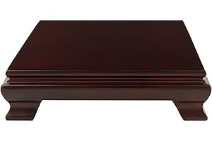 Oriental Furniture Asian Gifts and Home Decor 7-Inch Chinese Rosewood Square Display Stand/Base
