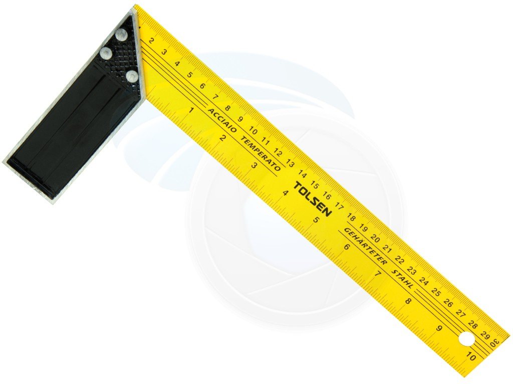 Tolsen Aluminium Right Angle Square Ruler L Shaped Carpenters Set Square Metric & Imperial 12" 300mm