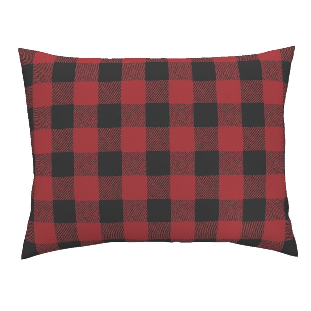 Checked Blue Cotton Sateen Pillow Sham Bedding by Spoonflower Buffalo