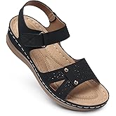 SHIBEVER Flat Sandals for Women Dressy: Comfortable Flats Sandals Women Open Toe Ankle Strap Walking Shoes Summer