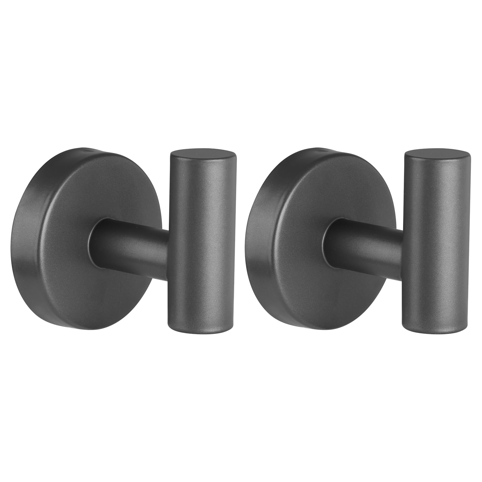 YUET 2 Pcs Bathroom Towel Hook,Screw in Metal Coat Hooks, Heavy Duty 10kg Capacity, Robe Hook SUS 304 Stainless Steel Door Hanger Towel Robe Clothes Closet Sponges Holder (Grey)
