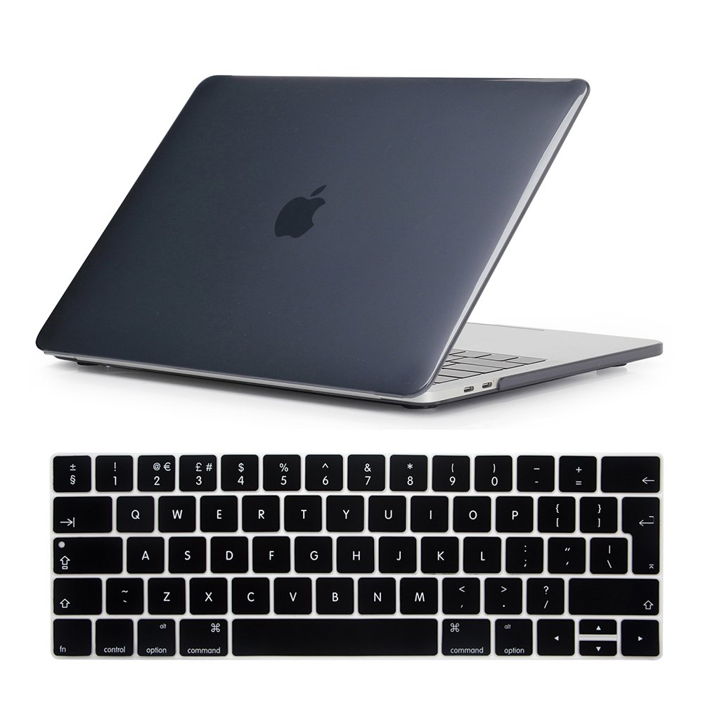 Se7enline Compatible with 2016 2017 2018 2019 2020 MacBook Pro 15 Case Plastic Hard Shell Cover MacBook Pro 15 inch A1707/A1990 Touch Bar Touch ID Keyboard Cover, Crystal Black