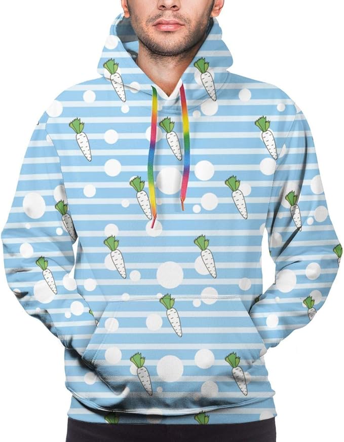White Carrots Mens Hoodies Active Sweatshirts Fashion Novelty Pullover