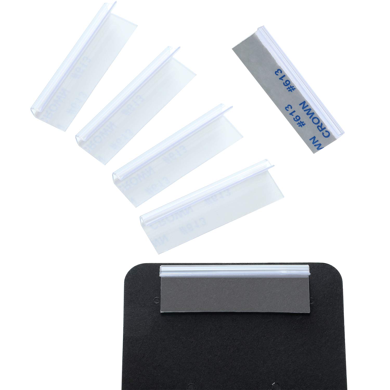 Photo 1 of 150 Pieces Earring Card Adapter Self-Adhesive Lip Adapter Plastic Lip Hanger for Earring Necklace Card Display (1.5 x 0.5 inch)