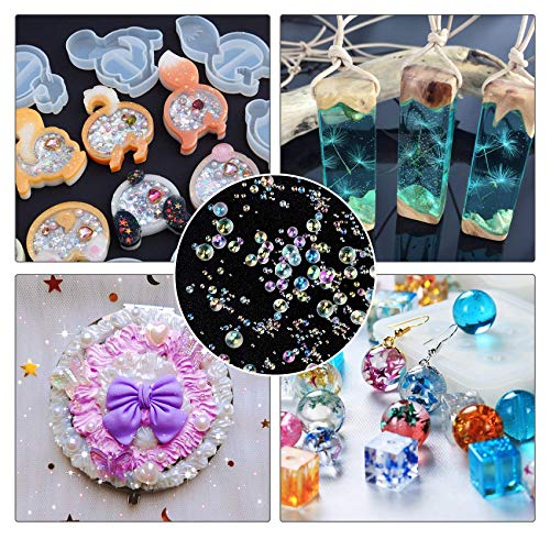 OIIKI 225g UV Resin Mini Beads, Transparent Colorful Beads, No Hole