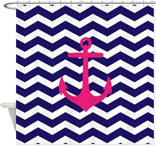 Amazon Com Cafepress Hot Pink Anchor Blue Chevron Decorative