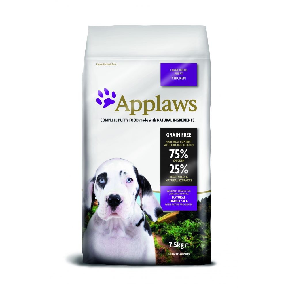 Applaws Complete and Grain Free Dry Puppy Food for Large Breed Dogs, Puppy Chicken, 7.5 kg (Pack of 1)