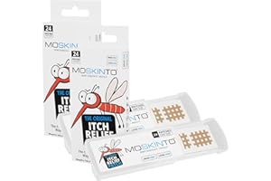 Moskinto The Original Mosquito Itch Relief Patches for Kids & Adults, Bug Bite Patches Soothe Swelling & Itching, Anti Itch Bug Bite Relief, Suction Tool Alternative, Travel Pack, 24 Count, Pack of 2
