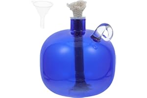 Healeved Indoor Glass Oil Lamp Refillable Paraffin Liquid Oil Candle for Living Room and Dining Lighting