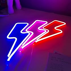 Neon Signs Lightning Bolt Neon Light Sign for Wall
