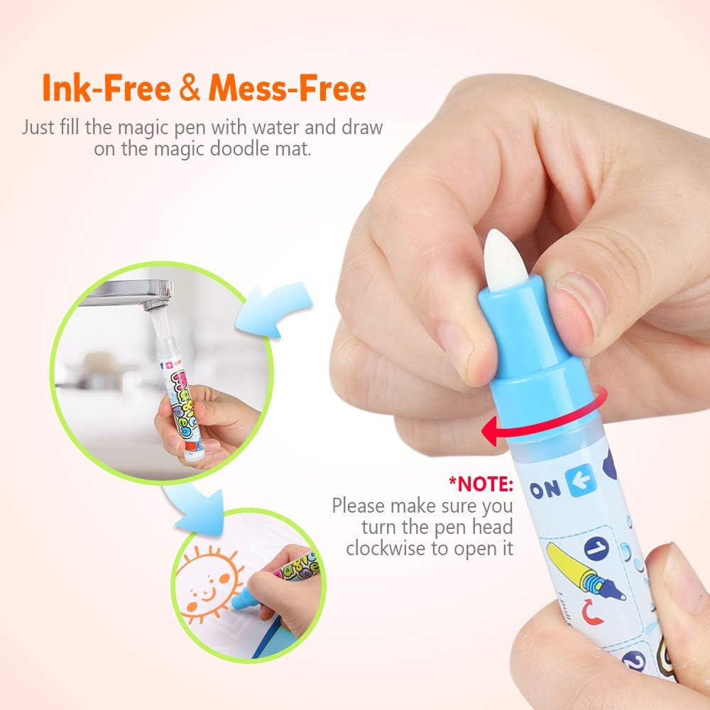 D Fantix Water Doodle Mat Large Water Drawing Mat 4 Colors Kids Writing Painting Toddlers Doodle