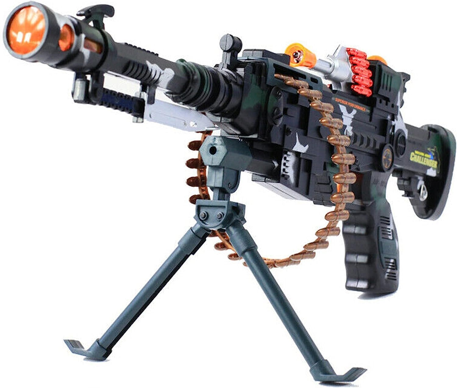 Copper Top - Toy Gun Electric Machine Gun with LED Lights and Fire Sounds with strap