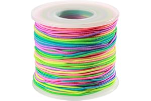 HJWNJYY Elastic String for Bracelets, 1mm Sturdy Stretchy String Rainbow Elastic Cord for Jewelry Making, Beading Necklaces and Crafts (164 Feet)