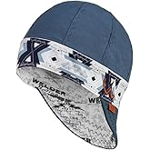 Welder Nation 8 Panel 10 oz Welding Premium Cap 100% Cotton Interior & Duck Canvas Exterior - Protective Durable Heavy-Duty