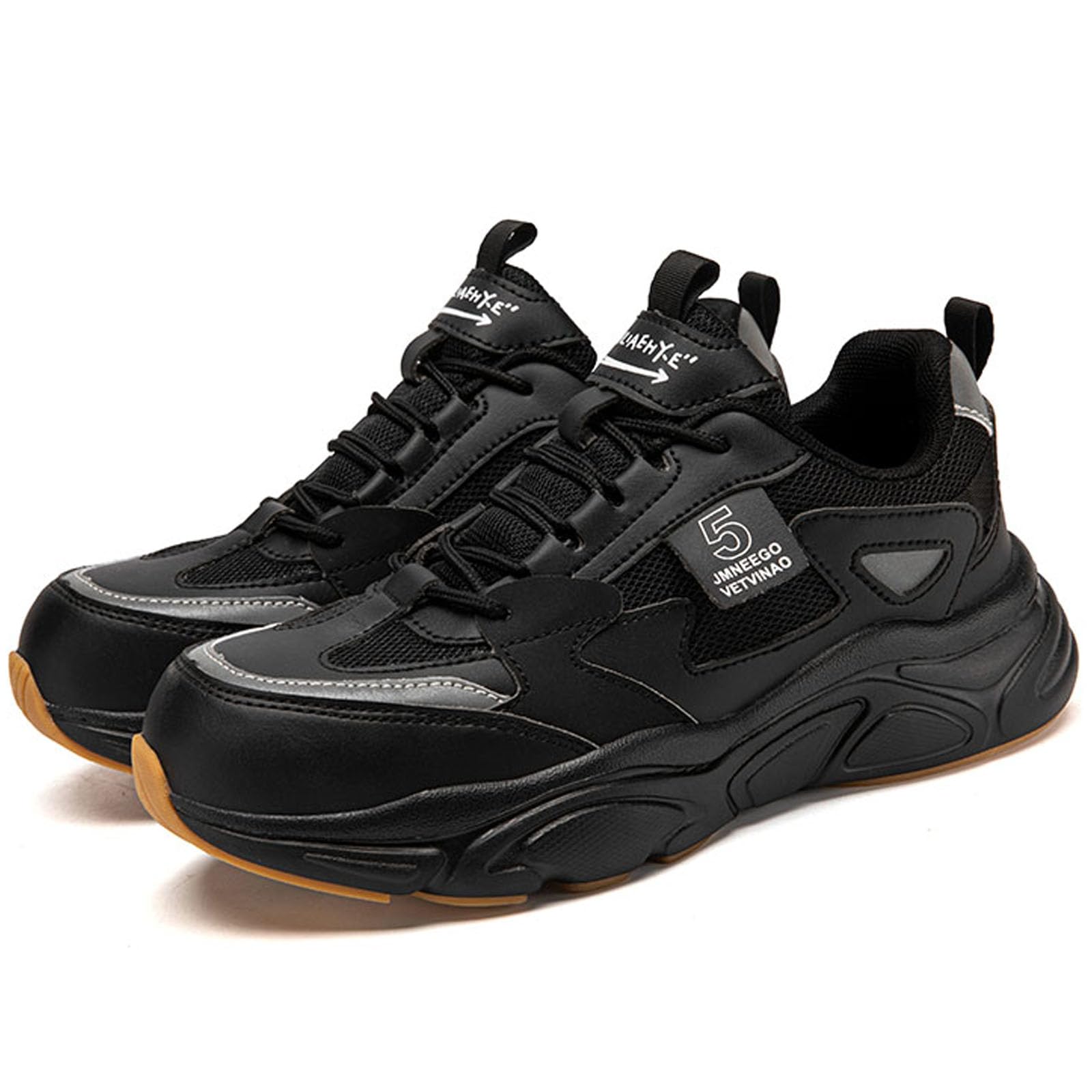 Photo 1 of Nutropa Steel Toe Shoes for Men & Women, Super Lightweight Work and Safety Shoes Indestructible Construction Work Sneakers,Black 9.5 Women/8 Men