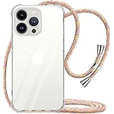 YESPURE for iPhone 13 Pro Crossbody Case with Adjustable Lanyard Clear Soft Slim TPU Anti-Scratch Shockproof Protective Phone Cover Case for iPhone 13 Pro 6.1 inch - Rainbow Yellow