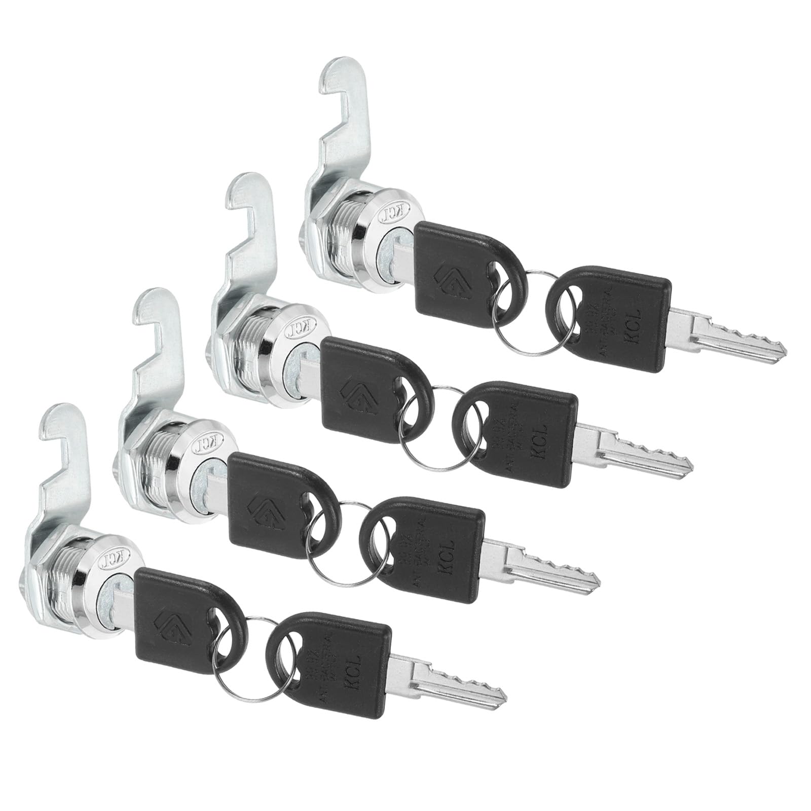 PATIKIL Drawer Locks with Keys 4 Pcs 5/8"(16mm) Cabinet Cam Locks Zinc Alloy Tool Box Lock Replacement Keyed Alike for Cupboard Household Mailbox RV Door Lock, Silver