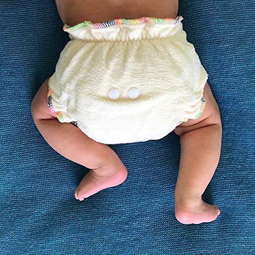 Fitted Cloth Diaper Overnight Diaper with 2 Cotton Hemp Inserts, One