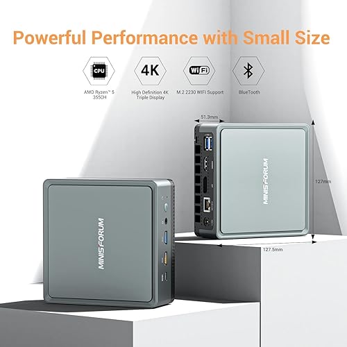 UM350 Mini PC AMD Ryzen 3550H Mini Desktop Computer DDR4 16 GB